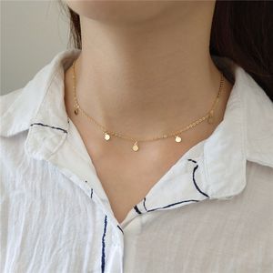 Authentic 925 Sterling Silver Collar Choker Necklaces For Women Simple Tiny Circle Geometric Necklace Collares Fine Jewelry Chokers