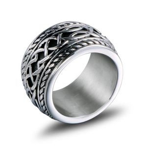 14mm Titanium Steel Ring Fashion Mäns Hip Hop Ringar Bröllop Band Mens Designer Smycken Partihandel Gratis Frakt