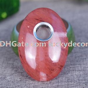 10 sztuk Polished Cherry Quartz Palm Kamienny Rurę Czerwony Mostowany Kryształ Rura do palenia 60 * 40 mm Spadł Siła Healering Energy Siła Kamień Tobackie Rury