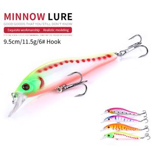 NEWUP 4шт 9.5cm 11g высокого качества Minnow Pescaria рыболовную приманку 3D Eye Bass Topwater Жесткий приманки воблер воблер рыболовные снасти