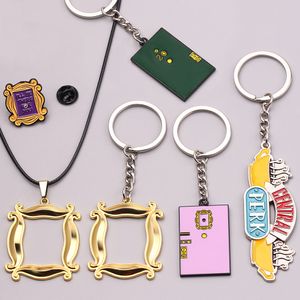 Wholesale friends photo frame resale online - Hot Sale TV Show Friends Series Jewelry Gold Photo Frame Keychain Car Pendants For Best Friend Keyring Gift Accessories