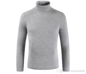 Mäns Tröjor Mens Solid Färg Turtleneck Designer Höstfjäderbottnar Sweatshirts Male Slim Fit Tops