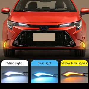 2pcs Para Toyota Corolla híbrido 2019 2020 US Yellow dinâmico turno sinal 12V Car DRL Lamp LED Daytime Running luz Fog Lamp