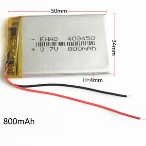 403450 3.7V 800mAh battery lithium ion Li-Po Rechargeable Battery cells For Mp3 GPS PSP Pocket E-books bluetooth RECORDER PEN