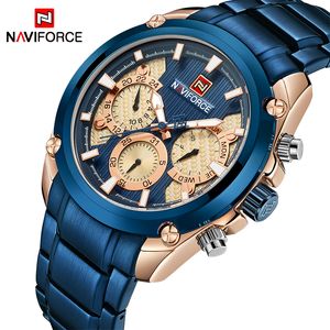 Naviforce Top Brand Watches Men Fashion Sport Quartz 24 Hours Datum klocka Man Militär vattentät klocka Relogio Masculino