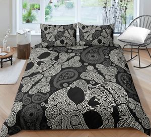 Wholesale skull bedding for sale - Group buy Black and White Skull Classic Bedding Set King Size Popular Duvet Cover Queen Home Dec Single Double Printed Bedspread with Pillowcase