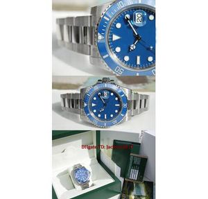 Оригинальный футляр сертификат случайные современные мужские часы 116619 мужские белое золото синий керамический безель 40 мм синий циферблат часы