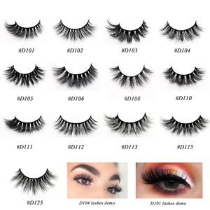 3d Mink Lashes Eyelash Extension 100% Handmade Thick Volume Long False Lash Makeup Giltter Packing 1 Pair D110