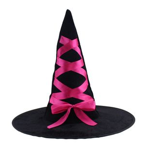 Fashion-Halloween Witch Hat Single Layer Sorceress Wizard Cap Printed Masquerade Party Cosplay Hats Wicked Witch Accessory Adult