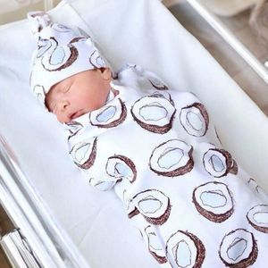 A817 nyfödda spädbarns swaddle wrap sovsäckar baby mjuk kokong sovplats med hatt
