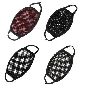 Brilho strass máscara facial máscaras protetoras Cristal diamante brilho reutilizável pano lavável cobertura facial para adolescente adulto anti poeira à prova de vento