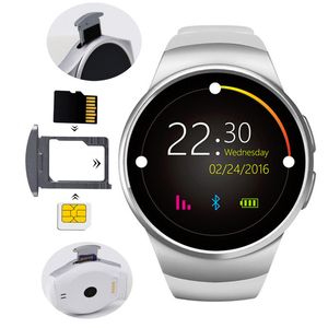 KW18 Akıllı İzle Tam Ekran Bluetooth Reloj Inteligente Bilezik Ile SIM Kart Yuvası Ile Kalp Hızı Monitörü Kamera Kol Saati Android IOS Için