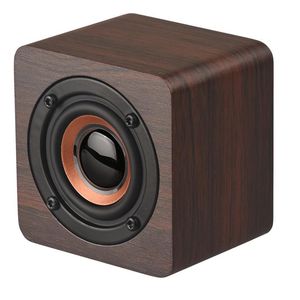 Ny designer Q1 Bärbar Bluetooth-högtalare Mode Mini-högtalare för telefon Trådlöst ljud Hem Stereo Musikspelare Trä liten högtalare present