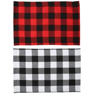 Boże Narodzenie Buffalo Plaid Burlap Places dwustronne odwracalne wodoodporne stół obiadowy stół imprezowy stół dekoracja hurtowa ZC1457