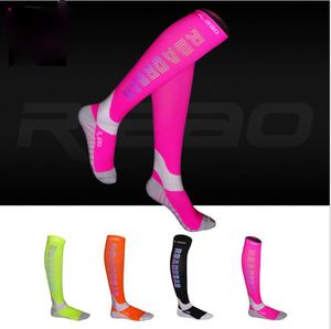 Running reflective stockings night running machine socks long tube compression socks