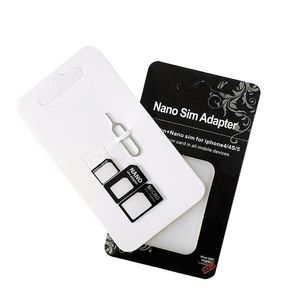 Universal 4 in 1 Nano Micro Sim Card Adapter with Eject Pin Key Retail Package for iPhone X 7 8 plus Samsung S10