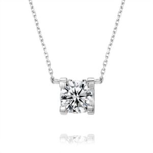 Fábrica Nova Pingente Moissanite diamante 18K real colar de ouro sólido branco para as mulheres engament Fine Jewelry atacado