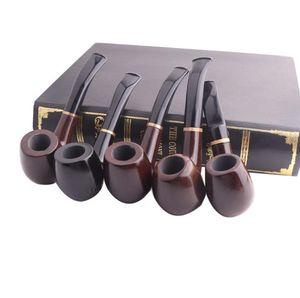 Removable solid wood filter cigarette holder with curved free flat bottom pipe