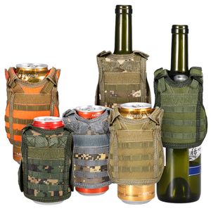Tactical Vest Military Molle Mini Miniature Beverage Bottle Can Cooler Holder Sleeve Adjustable Shoulder Straps Beer Cover C19041501