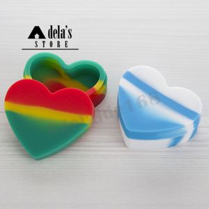 Smoking 17ml Heart Wax Containers Silicone Box Fda No-Stick Silicon Jar Food Grade Jars Dab Tool Storage Jar Oil Vaporizer 461