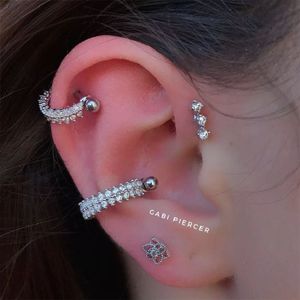 1pc New CABI Piercer Tragus Cartilage Ring Body Helix Jewelry Labret Piericngs 0.8x8mm Titanium Rook Lobe Piercing Jewelry