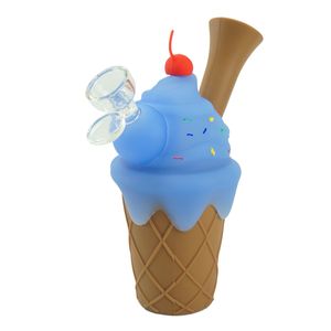Ice cream cone silicone water bongs oil rig kit dab rig smoking percolator bubbler tobacco pipes hookah shisha with glass bowl DHL