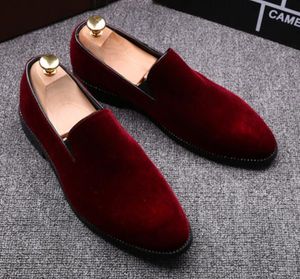 2019 Vintage Samt Herren Loafer Kleid Schuh Sommer Grüne Loafer Atmungsaktive Wohnungen Hausschuhe Mokassins Rote Böden Herren Schuh Zapatos Hombr