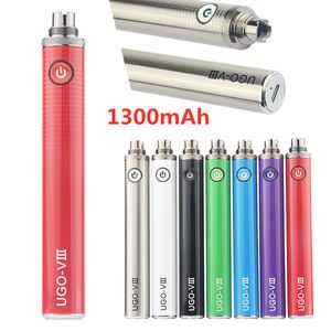 MOQ 1 個本物の 1300 mAh UGO-V3 III バッテリー eGo eVod Vape ペン充電器付きマイクロ USB パススルー ECigs ボトムチャージ 510 Mods