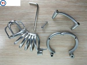 Sex Toys para o homem Bdsm Castidade titânio inoxidável Steel Cage Penis Anel bloqueado Personalização Prevent Masturbação abstinência Suporte