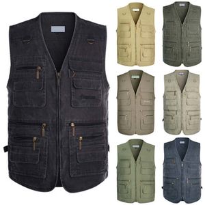 2019 Denim Vest Mens Jacka Ärmlös Bomull Casual Waistcoat Male Jean Coat Slim Fit Ytterkläder Cowboy Fickor Plus Storlek 5XL T200117