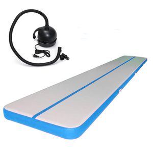 Blauwe opblaasbare luchtvloer DWF opblaasbare sportschool Trackmat voor gymnastiek Huisgebruik Lucht tuimelende uitsmijter