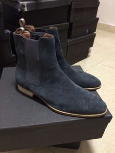 2019 مصنع المخرج قائمة جديدة رمادي مطاطا nubuck الأحذية الجلدية عارضة شخصية جلد طبيعي جودة عالية قدم الأحذية