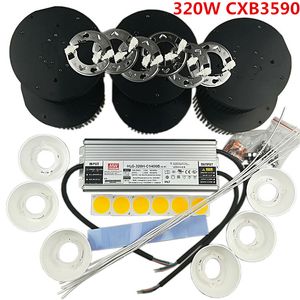 320w cob led diy led grow light kits cree cxb3590 3000K 3500k with reflector and meanwell led driver HLG-320H-C1400B