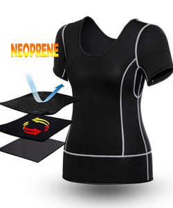 Negro Cor Mulheres Sexy Neoprene Corset Sauna Vest cobre a camisa de Fitness Yoga Gym slim Vest cintura Belly Train Shaper Corpo