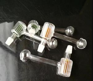 High quality striped double filter burner Wholesale Glass Bongs Accessories, Glass Water Pipe Smoking, Free Shipping