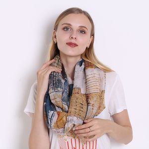 Partihandel-Fashion Märke Kvinnor Plaid Scarves Top Quality Luxury Designer Voile Oversized Scarf Shawl LightLeht Gift för Girls