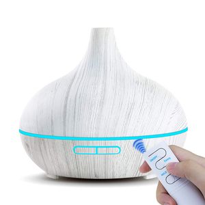 3 ألوان الحبوب الخشبية 550ml Air Humidifier Essential Oil Remote Control Diffuser Aroma Lamp Aromatherape Electric Humidifier Y200416