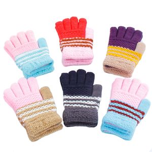 Autumn and winter children's knitted gloves cartoon candy color warm plus velvet thickening all refers to magic student gloves WCW759