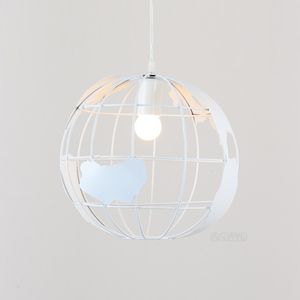 Jordformad Retro Loft Vintage Hängsmycke Ljus Svart Vit E27 LED Hängande lampa 110V-240V Konsthängande lampor för matsal