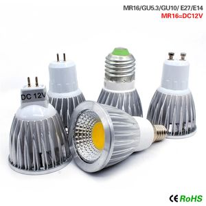 COB LED スポットライト 9 ワット 12 ワット 15 ワット LED ライト E27 E14 GU10 GU5.3 AC85-265V MR16 DC12V Cob LED 電球