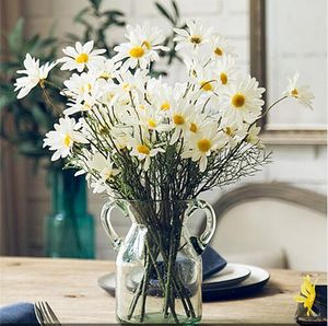 5 Heads/Branch Artificial Dasiy Flowers Silk Fake Flowers Decorative Stamen Small Daisy for Wedding Holding Flowers Home Decoration GB144