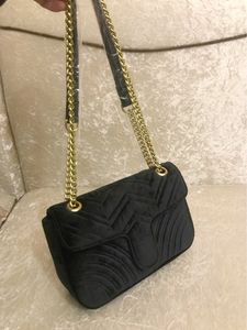 ファッション女性のショルダーバッグクラシックゴールドチェーンベルベットバッグハートスタイルハンドバッグトートメッセンジャー財布良い品質