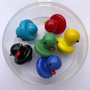 UFO Carb Cap Solid Colored Glass Yellow Duck Dome dla 4mm Thermal P Quartz Banger Nails Water Pipe Bongs