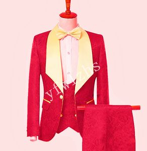 Bonito One Button Groomsmen xaile lapela noivo smoking Homens ternos de casamento / Prom / Jantar melhor homem Blazer (jaqueta + calça + gravata + Vest) W160