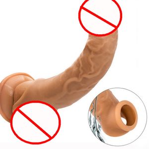 Silicone Bdsm Sm Brinquedos sexuais Penis Ampliação Casaco Penis Aumento Extensão Mangas Para Adultos Bens Íntimos Produto Do Sexo Reutilizável