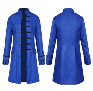 Moda-- jaqueta de brocado gótico steampunk vintage vitoriano sobretudo masculino jaqueta vintage