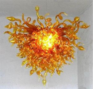 100% Mouth Blown CE UL Borosilicate Murano Glass Dale Chihuly Art Golden Chandelier Lamp Shade Glass