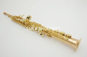 instrumentos musicais MARGEWATE reta Saxofone Soprano WO2 B plana ouro laca de latão com caso porta-vozes Acessórios