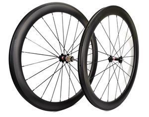 700C Road Bike Wheelset in carbonio 50mm Profondità 25mm Larghezza copertoncino con copertoneria con novatec 271/372 hub, finitura opaco UD