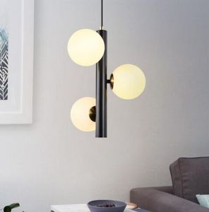 Modern LED Hängande lampa Glas Boll Hängande Lighting Fixture Fashion Iron Lamparas Vardagsrum Sovrum Suspension Armaturlampor Myy